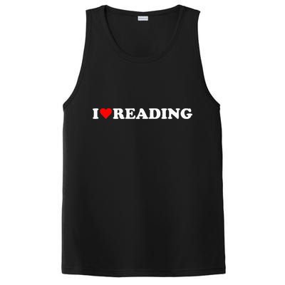 I Heart Reading I Love Reading Cute Red Heart Books Lover PosiCharge Competitor Tank