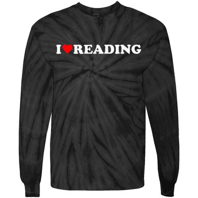 I Heart Reading I Love Reading Cute Red Heart Books Lover Tie-Dye Long Sleeve Shirt