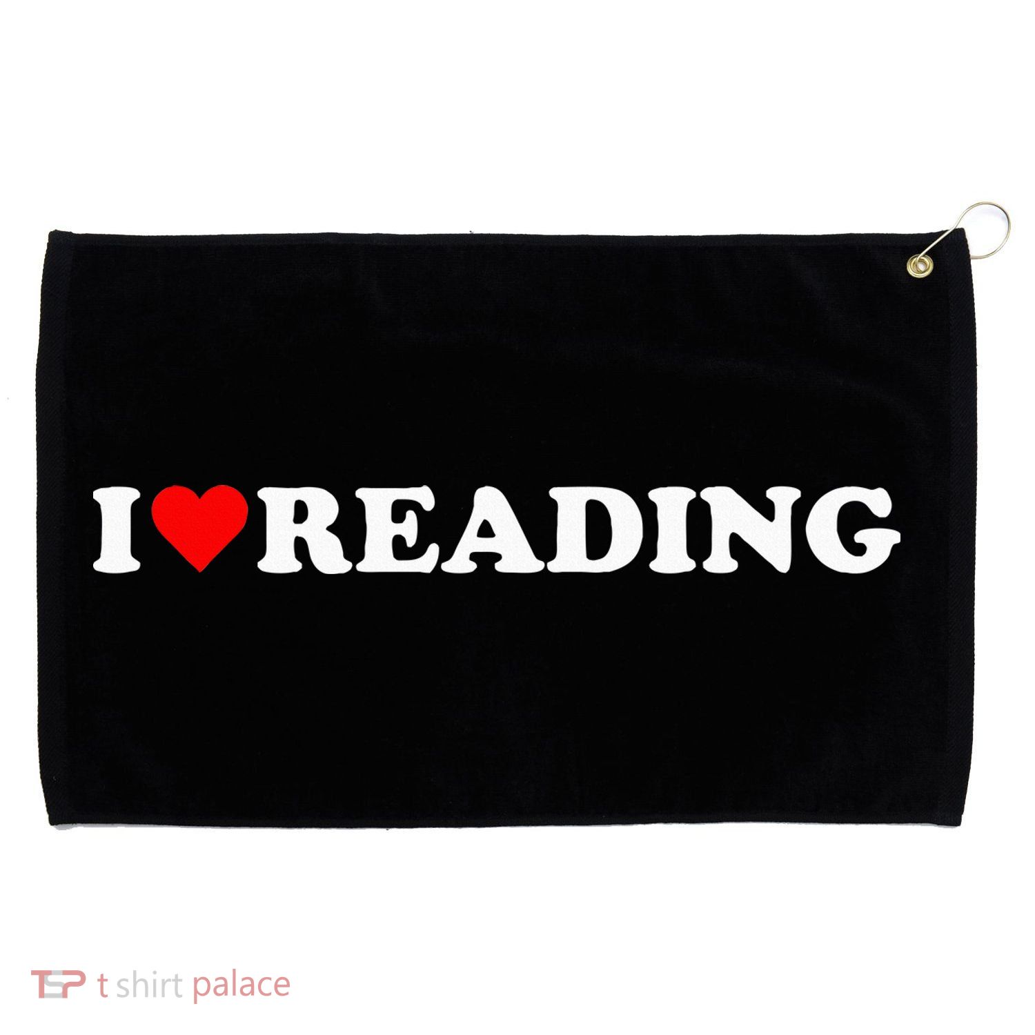 I Heart Reading I Love Reading Cute Red Heart Books Lover Grommeted Golf Towel