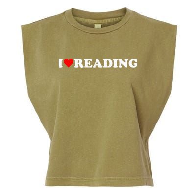 I Heart Reading I Love Reading Cute Red Heart Books Lover Garment-Dyed Women's Muscle Tee