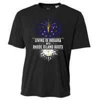 Indiana Home Rhode Island Roots State Tree Flag Gift Cooling Performance Crew T-Shirt