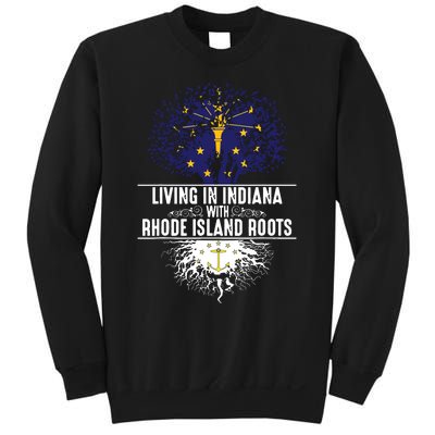 Indiana Home Rhode Island Roots State Tree Flag Gift Sweatshirt