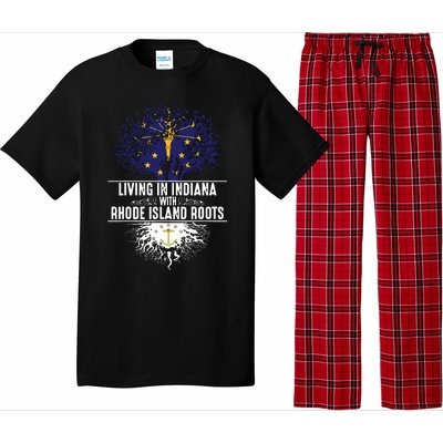 Indiana Home Rhode Island Roots State Tree Flag Gift Pajama Set