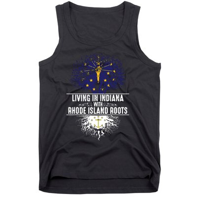 Indiana Home Rhode Island Roots State Tree Flag Gift Tank Top