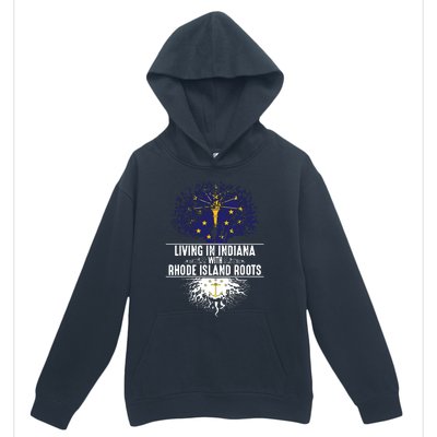 Indiana Home Rhode Island Roots State Tree Flag Gift Urban Pullover Hoodie