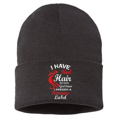 I Have Red Hair Because God Knew I Needed A Warning Label Sustainable Knit Beanie