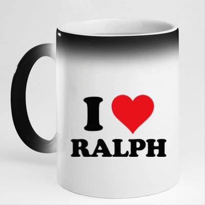 I Heart Ralph First Name I Love Personalized Stuff 11oz Black Color Changing Mug