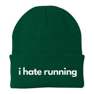 I Hate Running Funny Gym Pump Cover Fitness Humor Knit Cap Winter Beanie