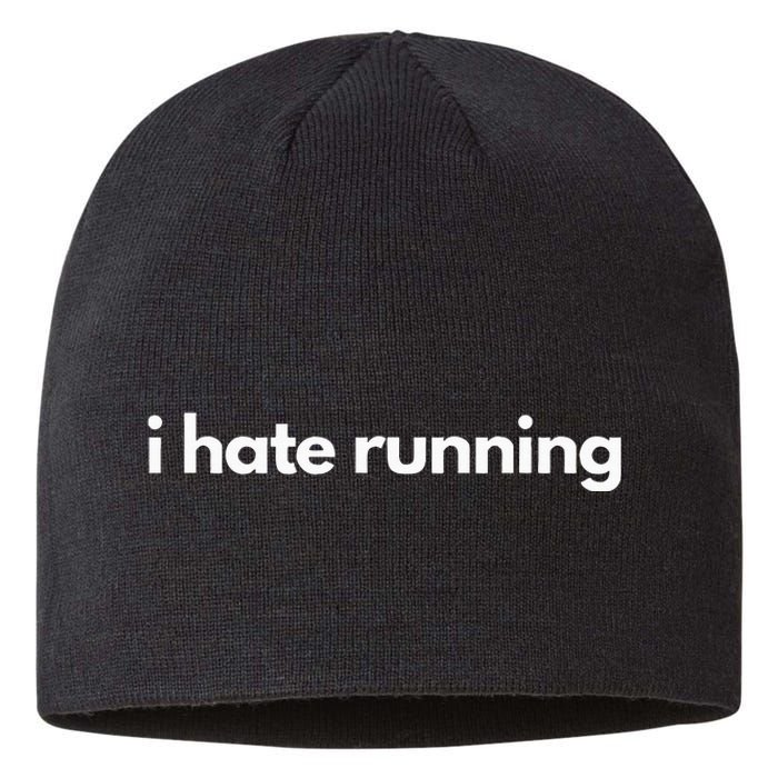 I Hate Running Funny Gym Pump Cover Fitness Humor Sustainable Beanie