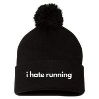 I Hate Running Funny Gym Pump Cover Fitness Humor Pom Pom 12in Knit Beanie