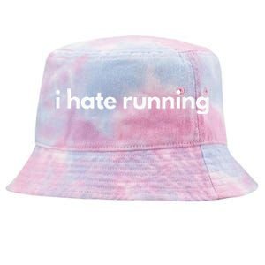 I Hate Running Funny Gym Pump Cover Fitness Humor Tie-Dyed Bucket Hat