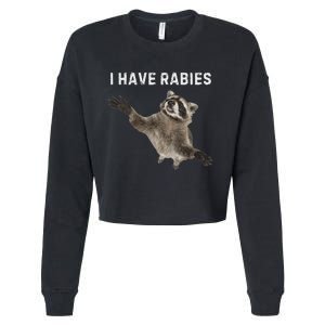 I Have Rabies DonT Tailgate Me Sarcastic Meme Cropped Pullover Crew