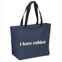 I Have Rabies Funny Unhinged Meme Zip Tote Bag