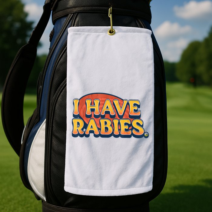 I Have Rabies Funny Golf Towel