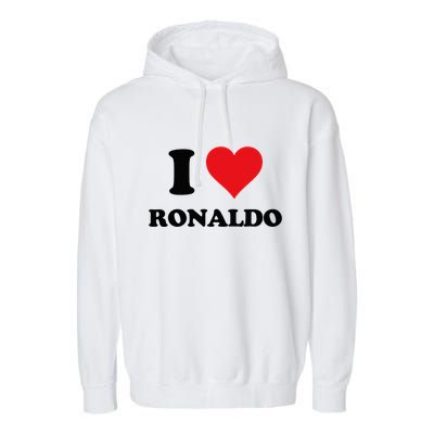 I Heart R.onaldo F.irst Name I Love Personalized S.tuff Garment-Dyed Fleece Hoodie