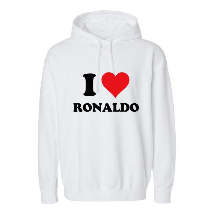 I Heart R.onaldo F.irst Name I Love Personalized S.tuff Garment-Dyed Fleece Hoodie