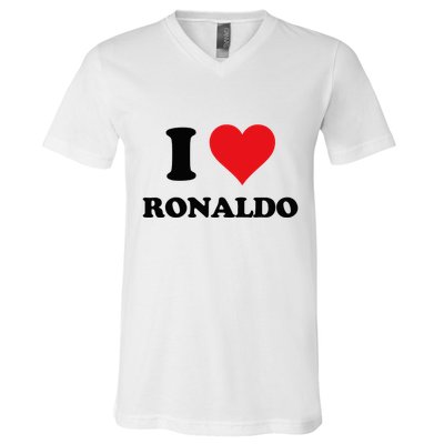 I Heart R.onaldo F.irst Name I Love Personalized S.tuff V-Neck T-Shirt