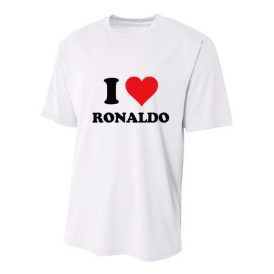 I Heart R.onaldo F.irst Name I Love Personalized S.tuff Youth Performance Sprint T-Shirt