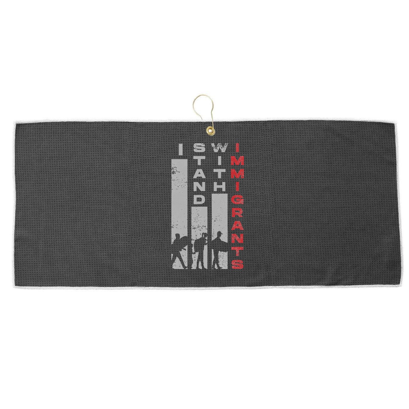 Immigrants Human Rights And I Stand With Immigrants Large Microfiber Waffle Golf Towel