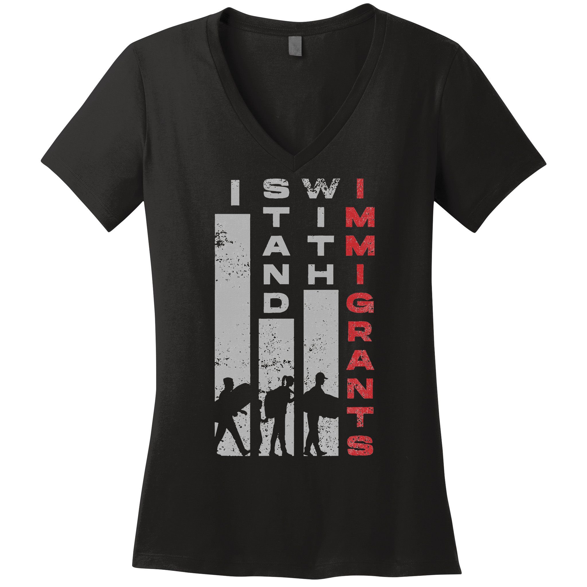 Immigrants Human Rights And I Stand With Immigrants Women's V-Neck T-Shirt