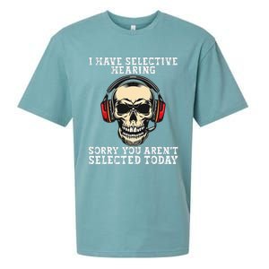 I Have Selective Hearing cool funny Skull design headphones  Sueded Cloud Jersey T-Shirt