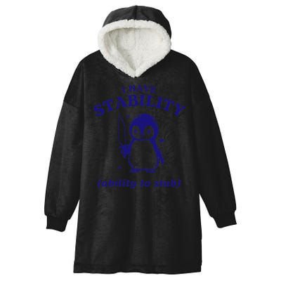 I Have Stability Ability To Stab Funny Penguin Hooded Wearable Blanket