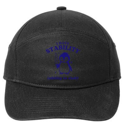 I Have Stability Ability To Stab Funny Penguin 7-Panel Snapback Hat
