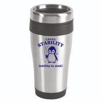 I Have Stability Ability To Stab Funny Penguin 16oz Travel Tumbler