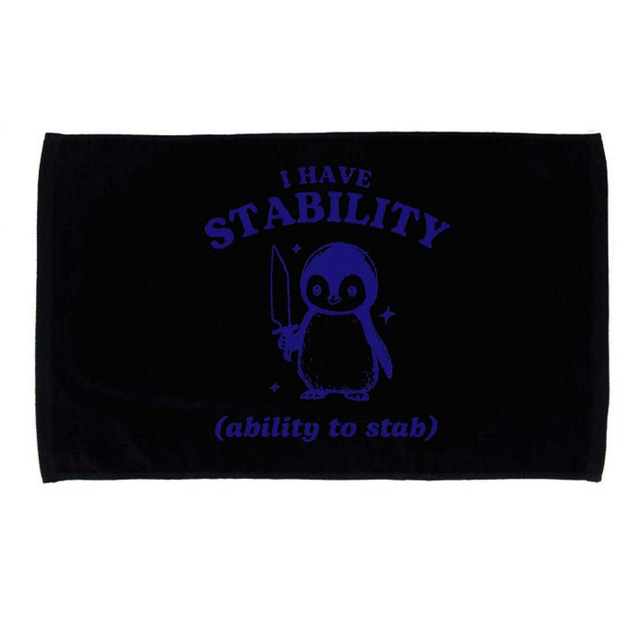 I Have Stability Ability To Stab Funny Penguin Microfiber Hand Towel
