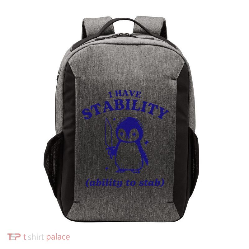 I Have Stability Ability To Stab Funny Penguin Vector Backpack