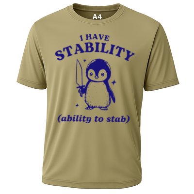 I Have Stability Ability To Stab Funny Penguin Performance Shirt