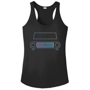 International Harvester Scout 80 1963 Truck White Outline Gift Ladies PosiCharge Competitor Racerback Tank