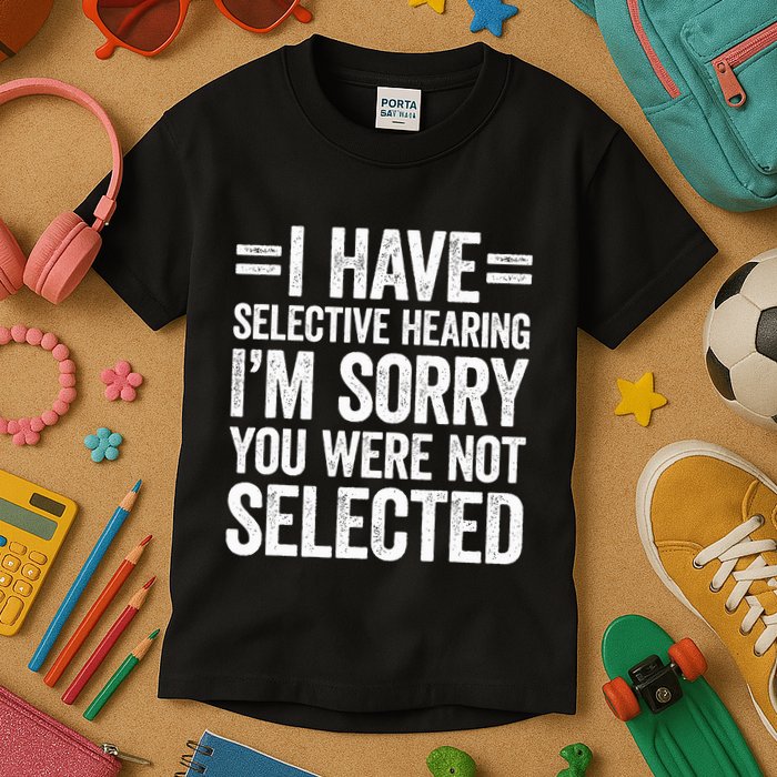 I Have Selective Hearing You WerenT Selected Kids T-Shirt