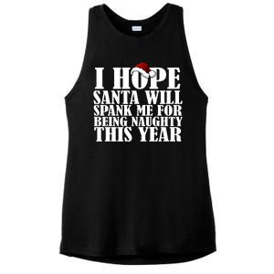 I Hope Santa Will Spank Me For Being Naughty This Year Ladies PosiCharge Tri-Blend Wicking Tank