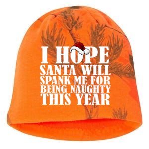 I Hope Santa Will Spank Me For Being Naughty This Year Kati - Camo Knit Beanie