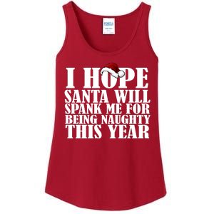 I Hope Santa Will Spank Me For Being Naughty This Year Ladies Essential Tank