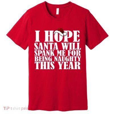 I Hope Santa Will Spank Me For Being Naughty This Year Premium T-Shirt