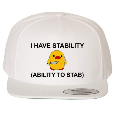 I Have Stability Ability To Stab Funny Cute Duck Funny Wool Snapback Cap