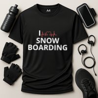 I Heart Snow Boarding With Red Heart, I Love Snow Boarding Performance Shirt