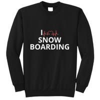 I Heart Snow Boarding With Red Heart, I Love Snow Boarding Sweatshirt