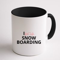 I Heart Snow Boarding With Red Heart, I Love Snow Boarding Mug