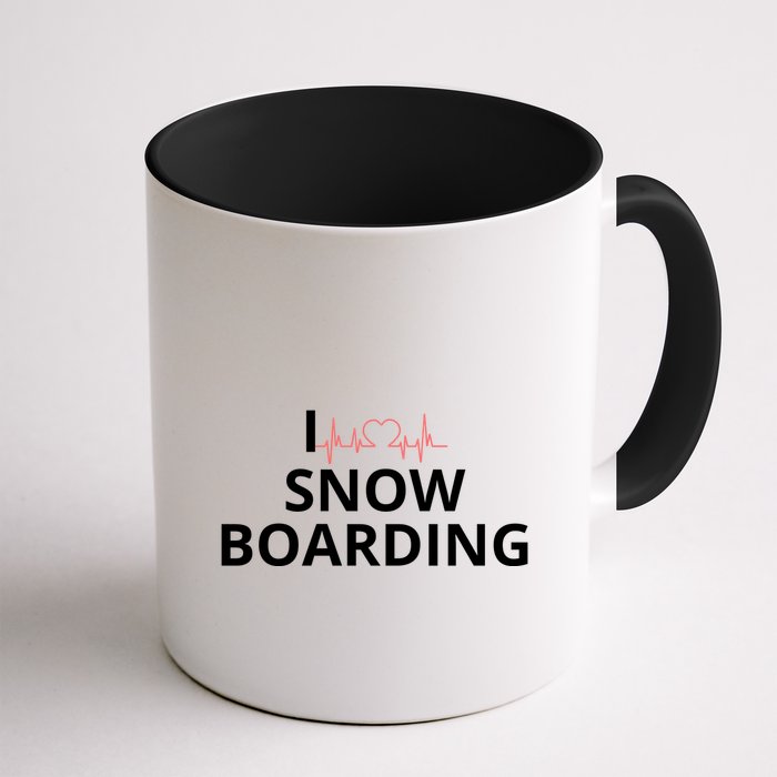 I Heart Snow Boarding With Red Heart, I Love Snow Boarding Mug