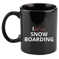 I Heart Snow Boarding With Red Heart, I Love Snow Boarding 11oz C Handle Ceramic Mug