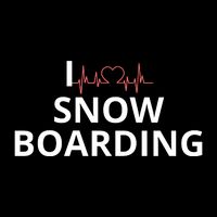 I Heart Snow Boarding With Red Heart, I Love Snow Boarding Flatbill Hat