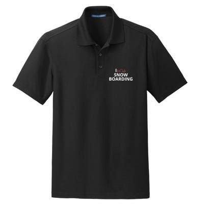 I Heart Snow Boarding With Red Heart, I Love Snow Boarding Dry Zone Grid Polo