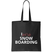 I Heart Snow Boarding With Red Heart, I Love Snow Boarding Bag
