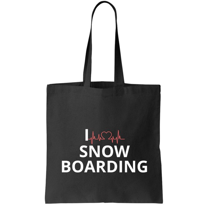 I Heart Snow Boarding With Red Heart, I Love Snow Boarding Bag