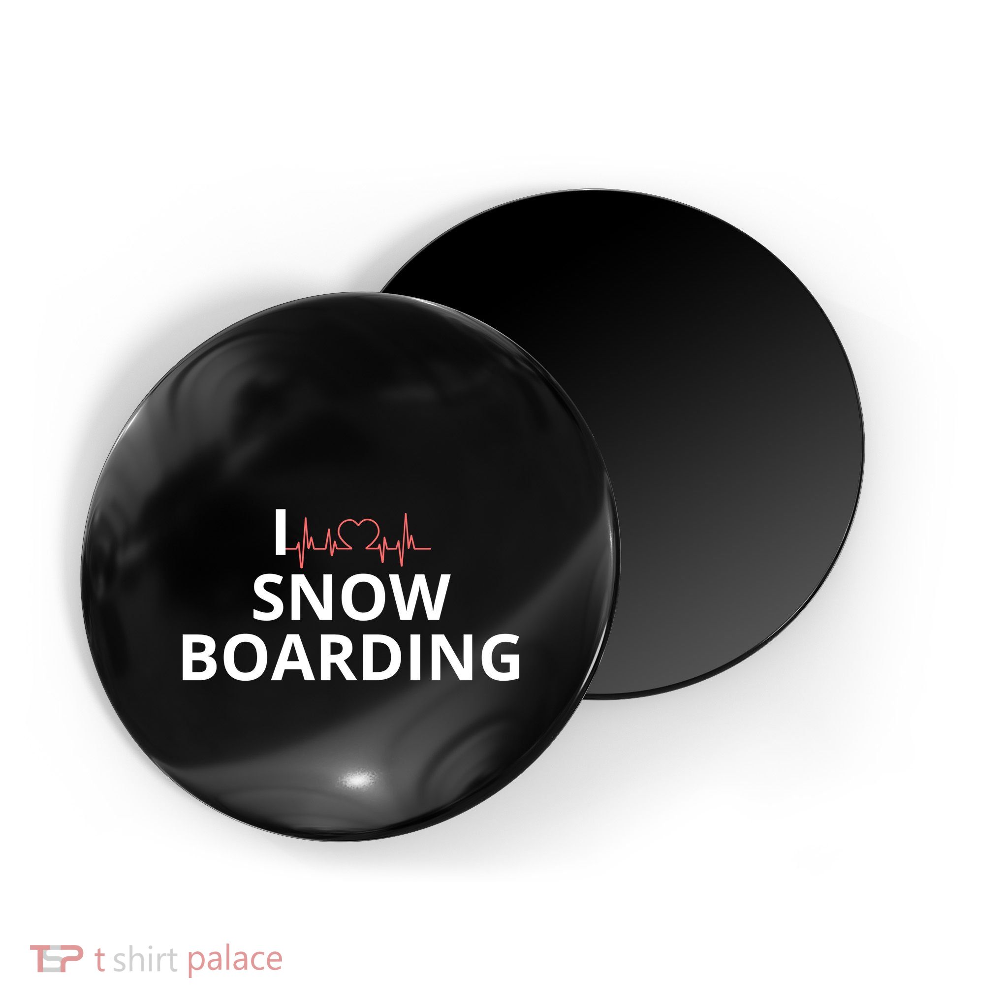 I Heart Snow Boarding With Red Heart, I Love Snow Boarding Magnet