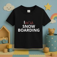 I Heart Snow Boarding With Red Heart, I Love Snow Boarding Toddler T-Shirt
