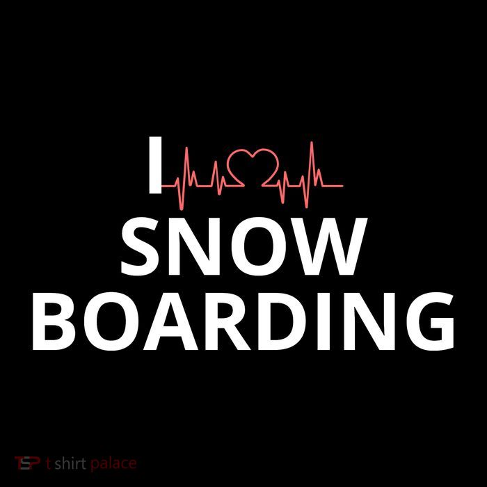 I Heart Snow Boarding With Red Heart, I Love Snow Boarding Kids T-Shirt